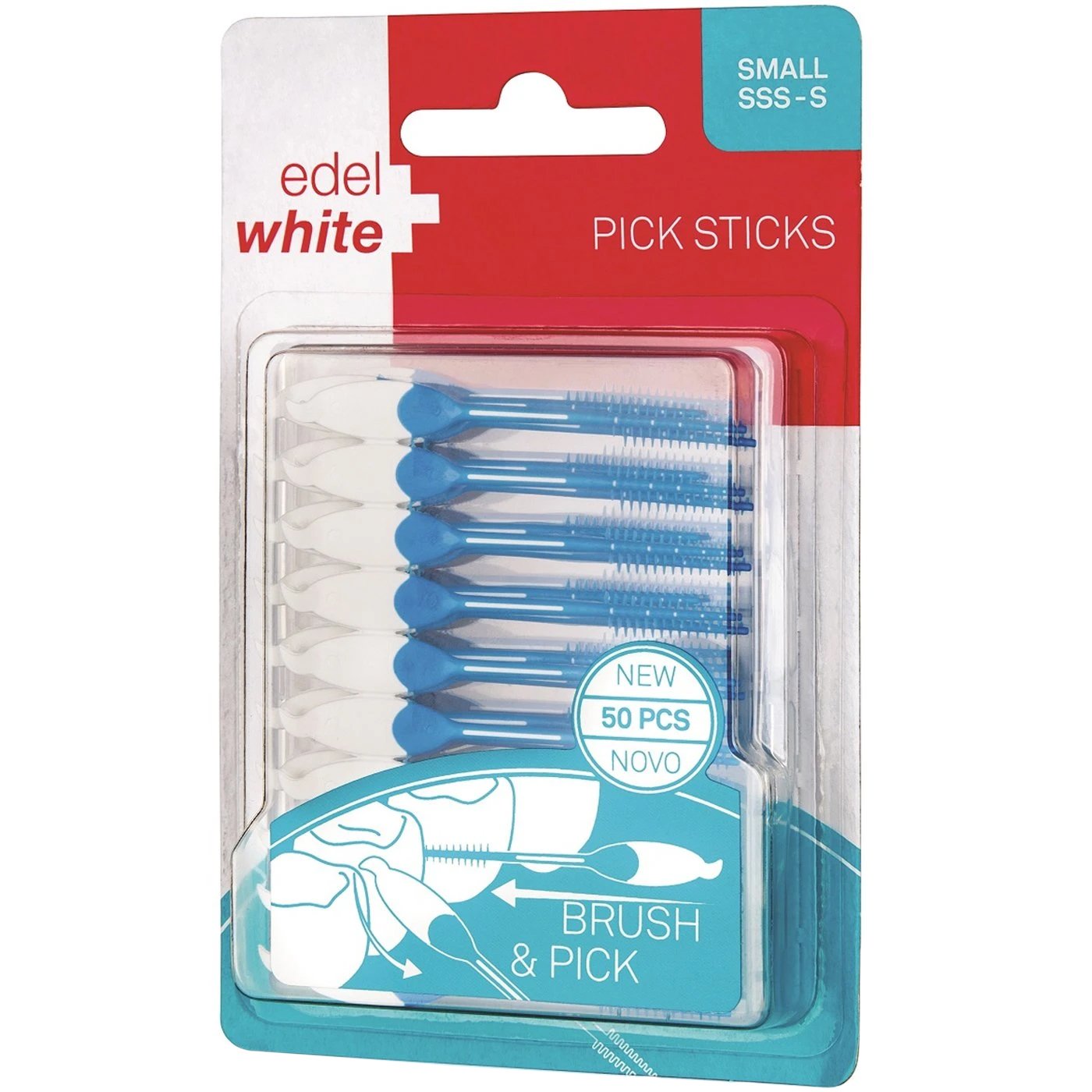 Edel White Pick Sticks Small Μεσοδόντια Βουρτσάκια για την Αφαίρεση της Πλάκας & των Υπολειμμάτων 50 Τεμάχια