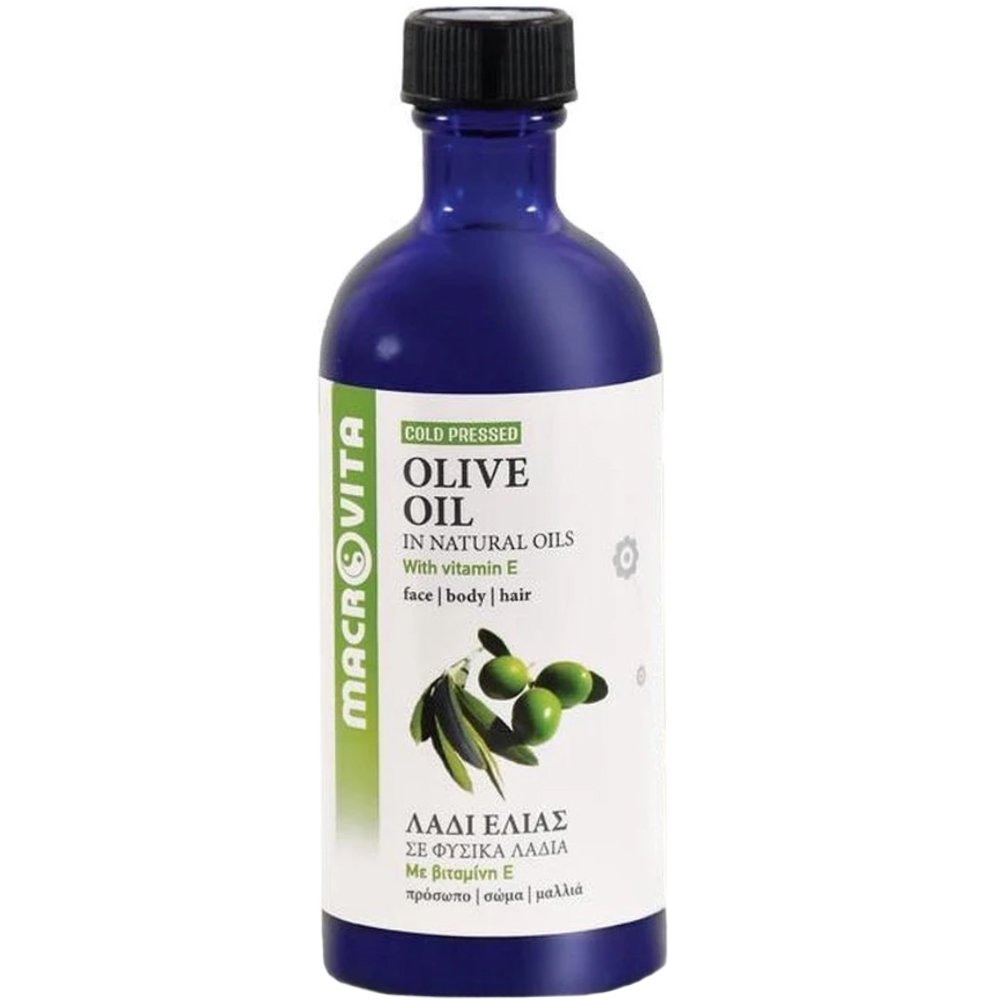 Macrovita Olive With Vitamins E,C & F Face, Body & Hair Oil Ενυδατικό Λάδι Ελιάς με Αντιοξειδωτική & Αντιγηραντική Δράση 100ml