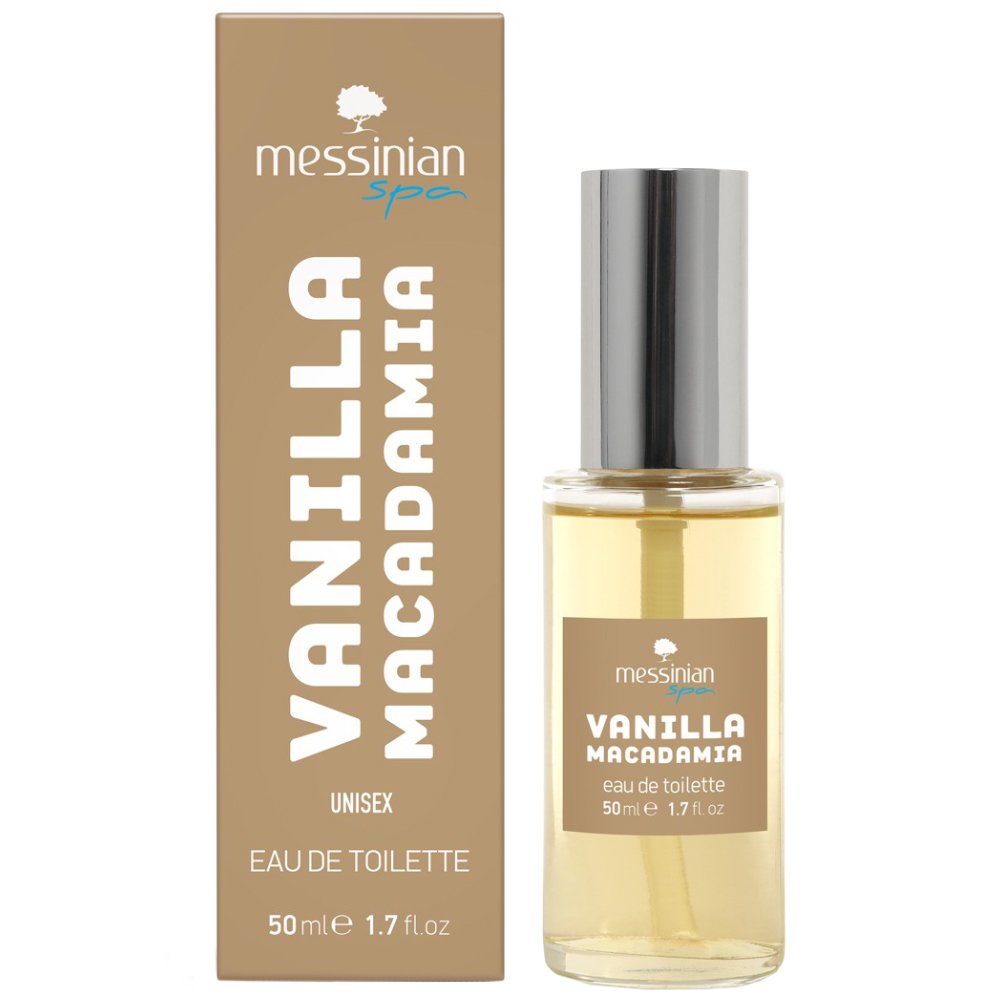 Messinian Spa Vanilla Macadamia Eau De Toilette Γυναικείο & Ανδρικό Άρωμα με Νότες από Καραμελωμένη Βανίλια που Αγκαλιάζει τις Αισθήσεις 50ml