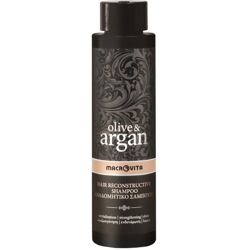 Macrovita Olive & Argan Reconstructive Hair Shampoo Ενυδατικό Αναδομητικό Σαμπουάν, Αναζωογόνησης, Ενδυνάμωσης & Λάμψης για Υγιή Μαλλιά 200ml