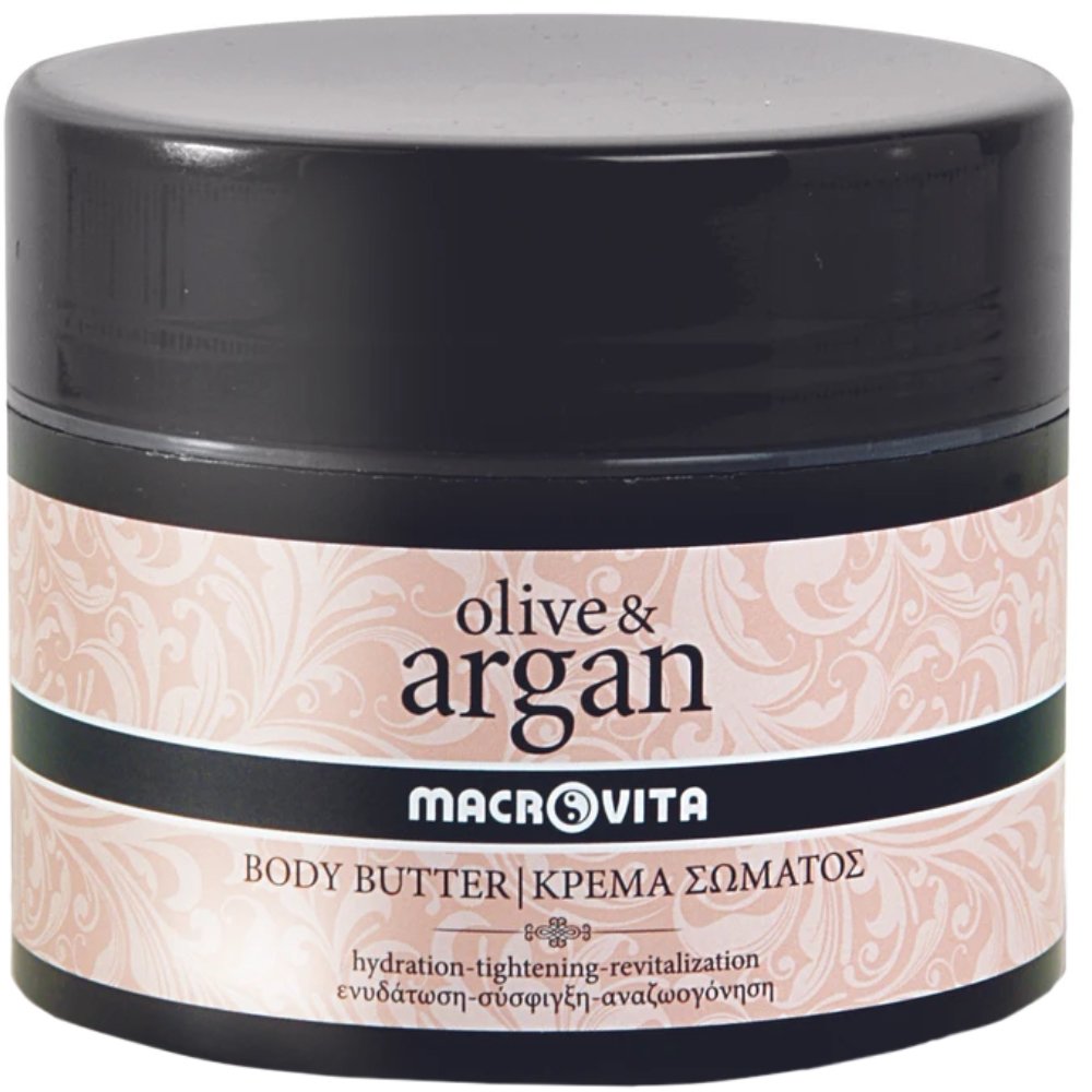 Macrovita Olive & Argan Body Butter Ενυδατική Κρέμα Σώματος για Σύσφιξη & Αναζωογόνηση για Απαλό & Λείο Δέρμα 200ml