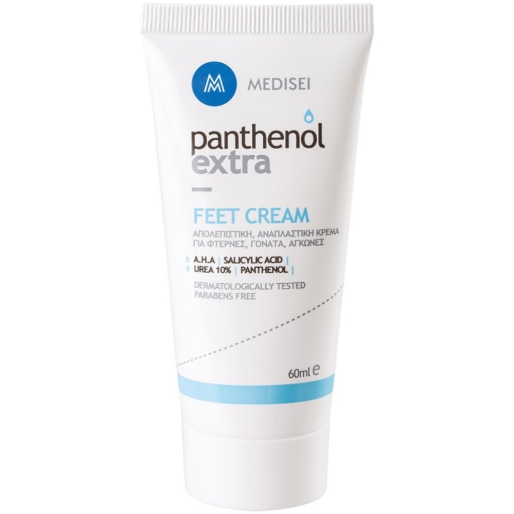 Medisei Panthenol Extra Feet Cream Ενυδατική Κρέμα Απολέπισης & Ανάπλασης Κατάλληλη για Φτέρνες, Γόνατα & Αγκώνες 60ml