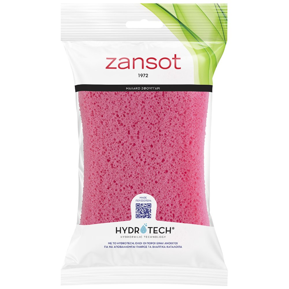Zansot Hydrotech Body Soft Sponge Body Μαλακό Σφουγγάρι για να Αποβάλλονται Πλήρως τα Βλαπτικά Κατάλοιπα 1 Τεμάχιο - Ρόζ