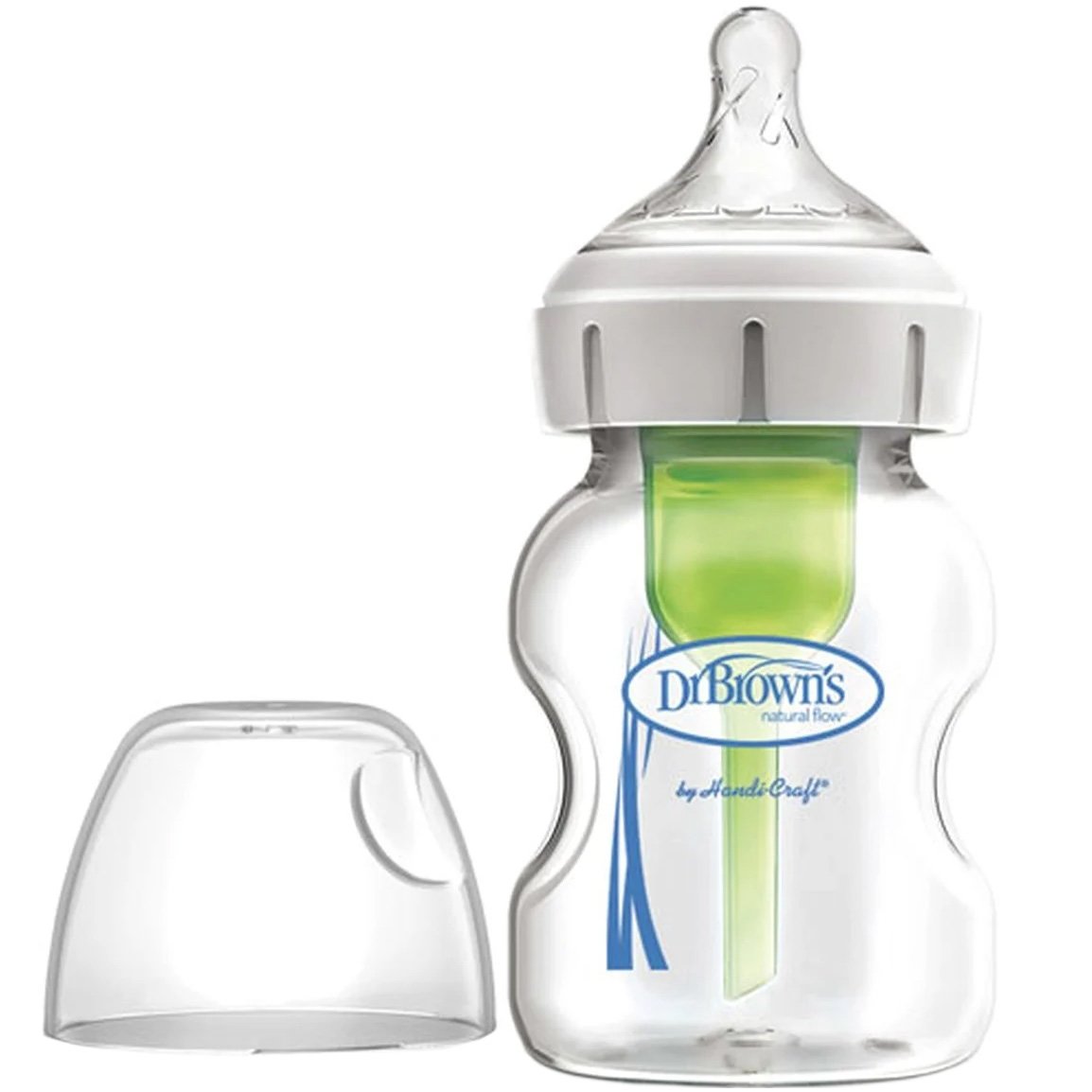 Dr. Brown’s Μπιμπερό Γυάλινο Options+ Anti-colic με Φαρδύ Λαιμό 0m+, 150ml,Ειδικά Σχεδιασμένο για να Μειώνει τους Κολικούς & τις Παλινδρομήσεις που Προκαλεί το Τάισμα στα Βρέφη