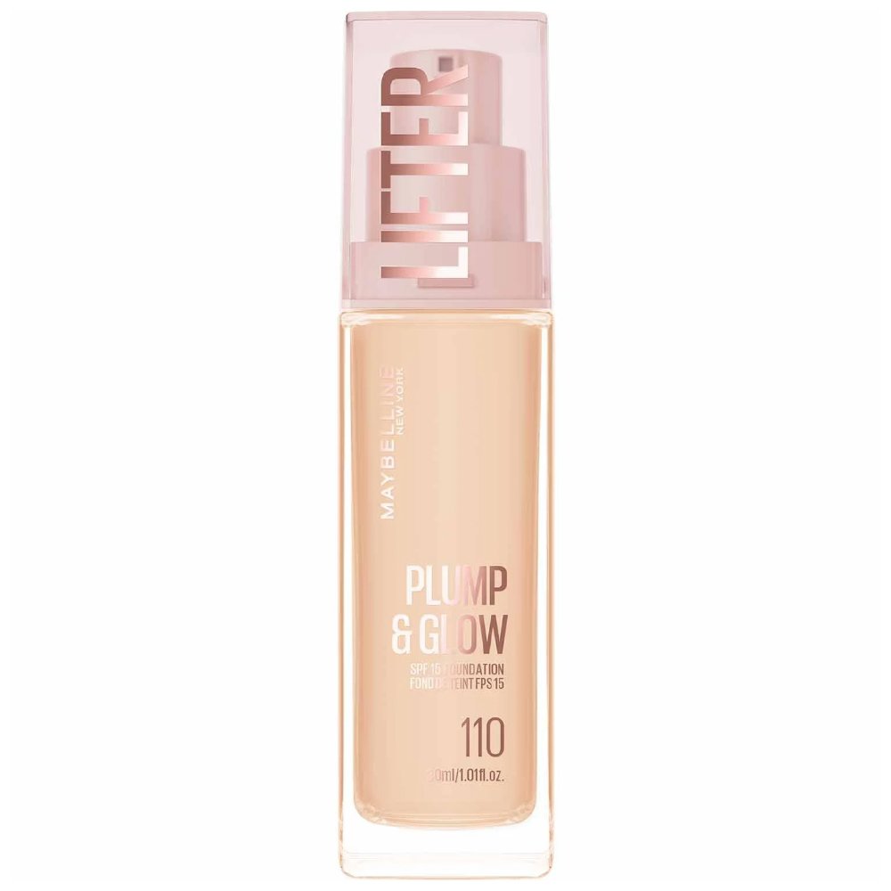 MAYBELLINE Maybelline Lifter Plump & Glow Spf15 Foundation Ενυδατικό Foundation Μεσαίας Προστασίας, 2% Νιασιναμίδη & Υαλουρονικό Οξύ για Γεμάτη & Φωτεινή Όψη Όλη Μέρα 30ml - 110