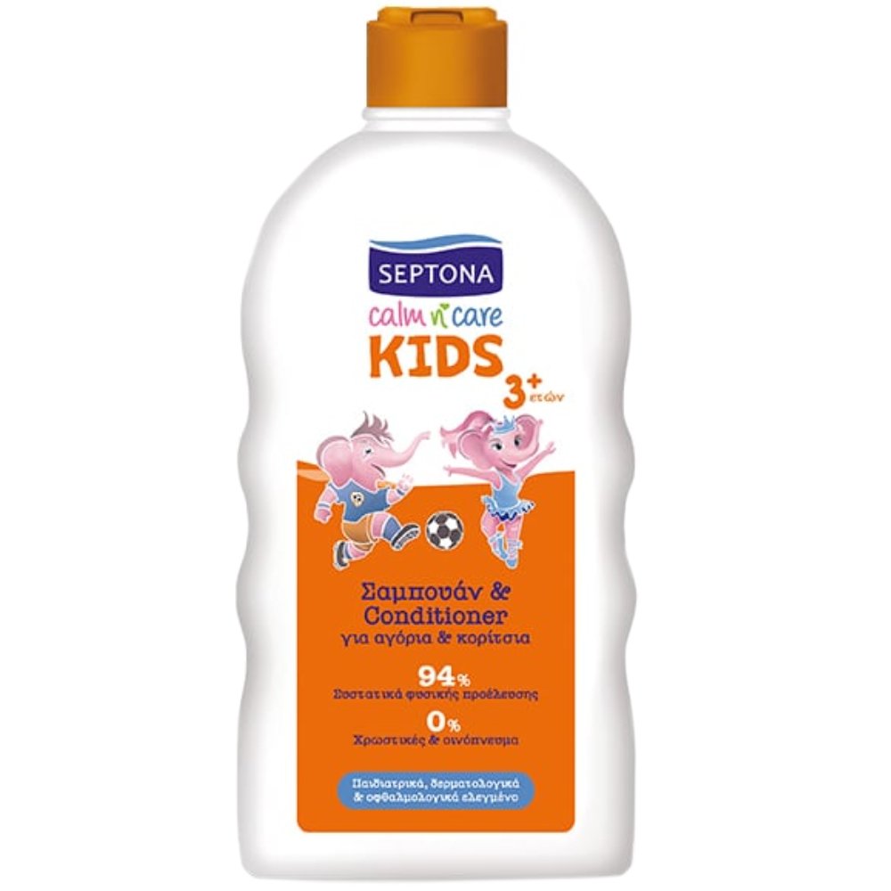 Septona Calm n' Care Kids 3 Years+ Shampoo & Conditioner Παιδικό Ενυδατικό Σαμπουάν & Κρέμα Μαλλιών για Λαμπερά & Απαλά Μαλλιά για Αγόρια & Κορίτσια 500ml