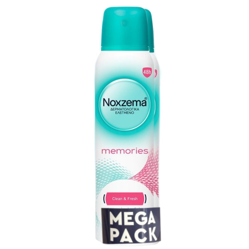 Noxzema Promo Memories Clean & Fresh Antiperspirant Spray Γυναικείο Αποσμητικό Σπρέι με Άρωμα Λουλουδιών για 48ωρη Προστασία 300ml (2x150ml)