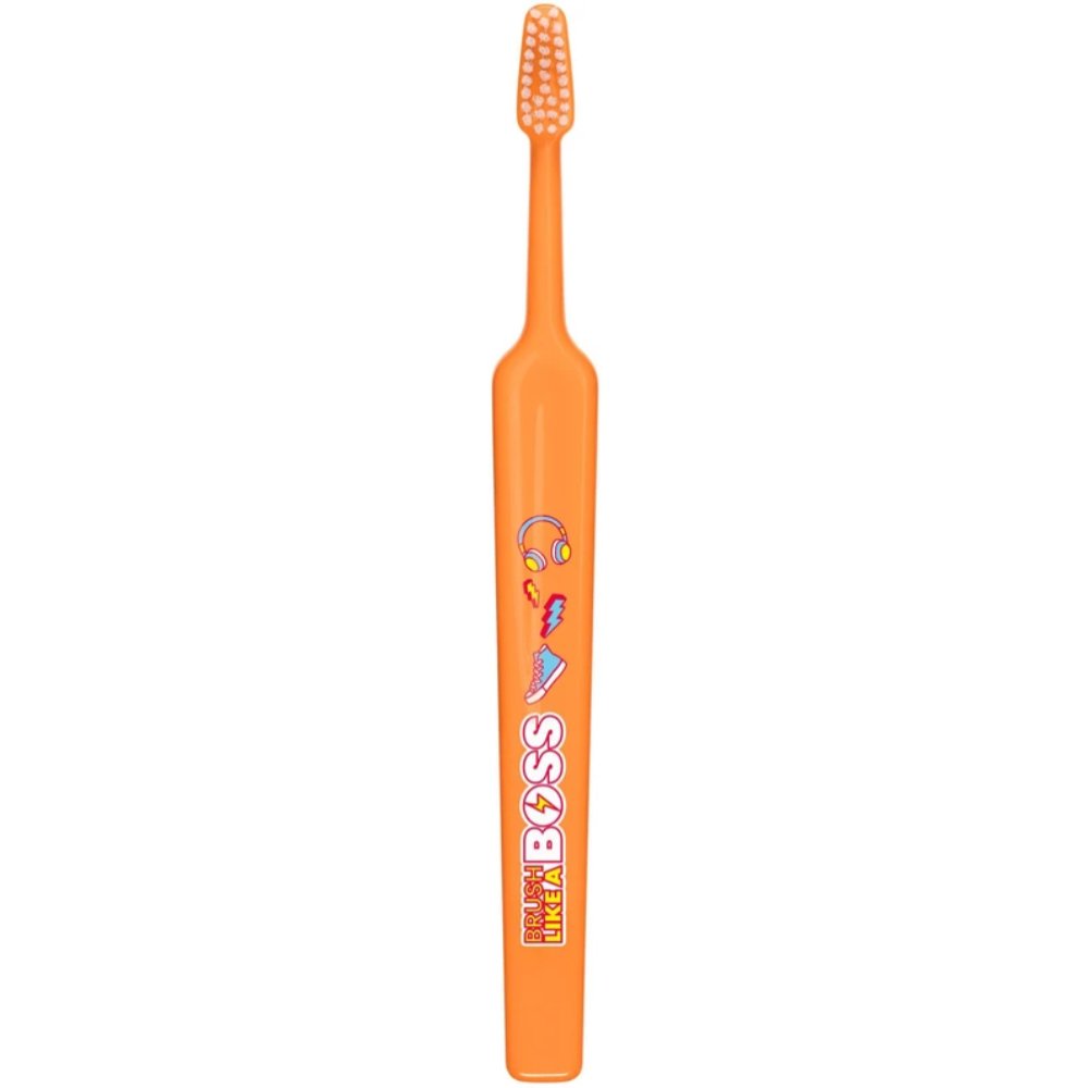 TePe Kids Extra Soft 6+ Years Toothbrush Παιδική Οδοντόβουρτσα με Πολύ Μαλακές Ίνες & Ευχάριστα Σχέδια 1 Τεμάχιο - Πορτοκαλί