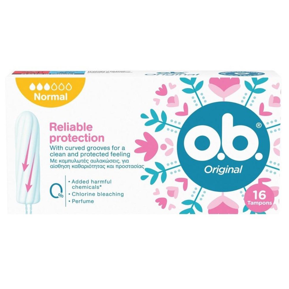 o.b. O.b Original Normal Ταμπόν για Ημέρες με Μικρή Έως Μέτρια Ροή 16 Τεμάχια