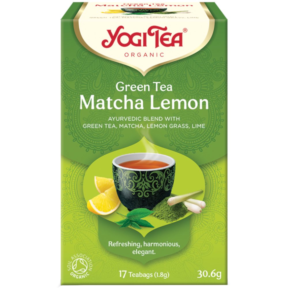 Yogi Tea Yogi Tea Matcha Lemon Ρόφημα Βοτάνων με Αρωματικό Λεμονόχορτο & Λάιμ για Αναζωογόνηση & Αρμονία 17 Teabags (17 Φακελάκια x 1,8g)