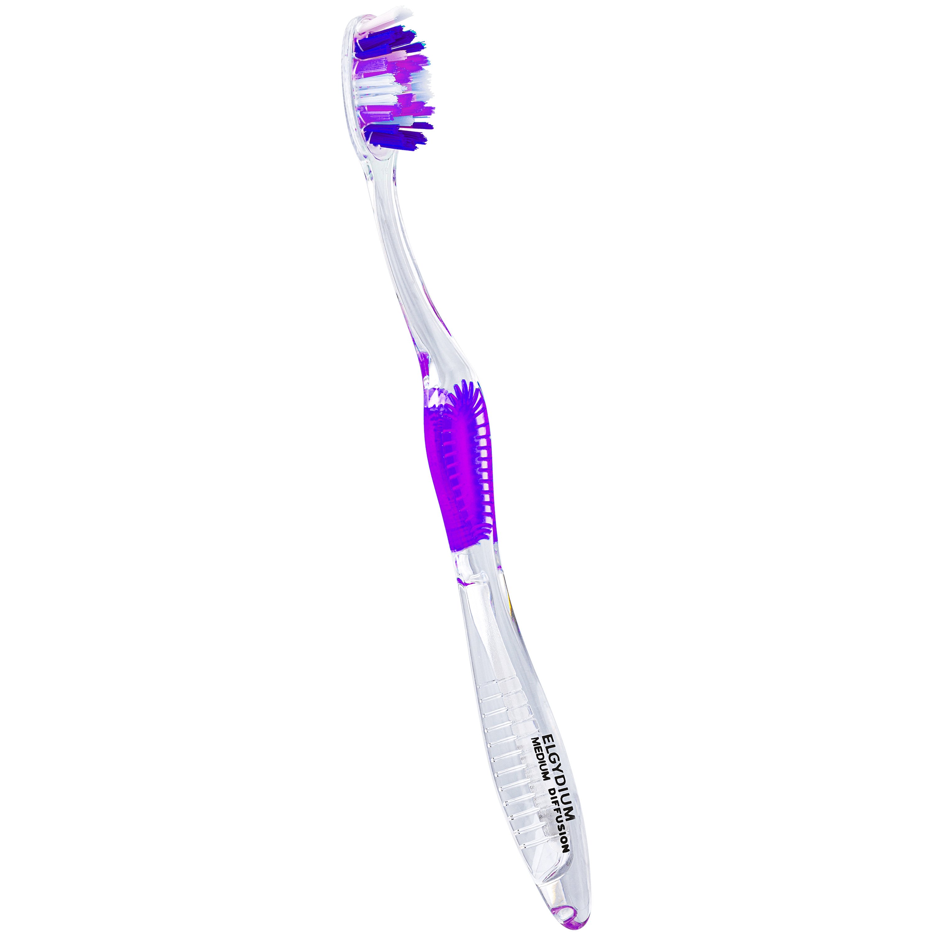 Elgydium Diffusion Toothbrush Οδοντόβουρτσα για Βαθύ Καθαρισμό Medium 1 Τεμάχιο – Μωβ