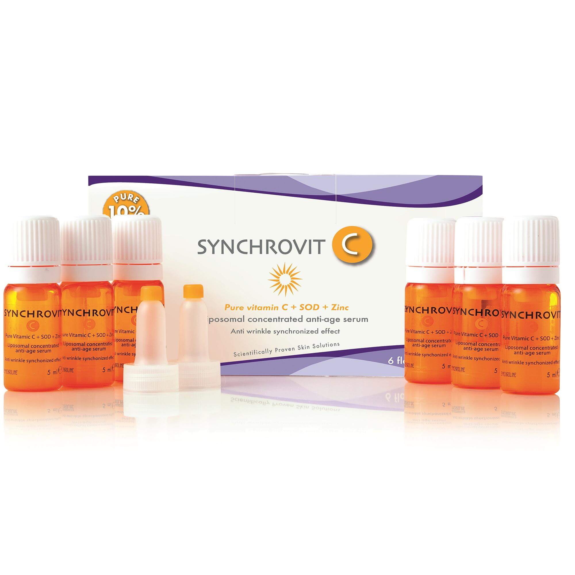 Synchroline Synchrovit C Serum Συμπυκνωμένος Αντιγηραντικός Αντιρυτιδικός ορός 6x5ml
