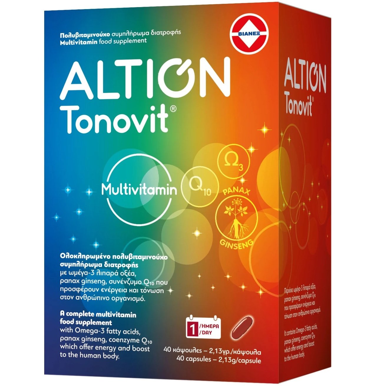 Altion Tonovit Multivitamin Ολοκληρωμένο Πολυβιταμινούχο Συμπλήρωμα Διατροφής για Τόνοση & Ενέργεια 40caps