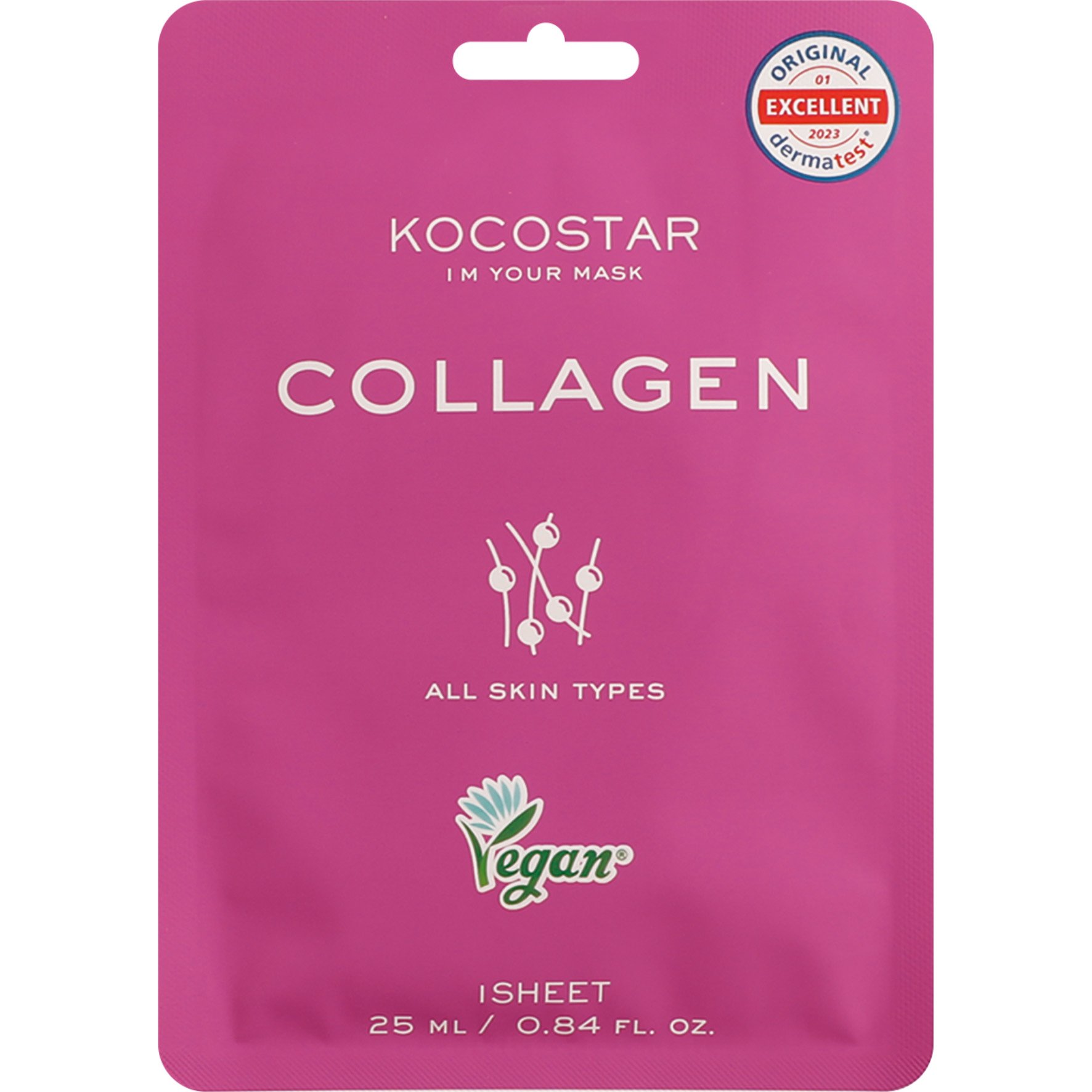 Kocostar Kocostar Collagen Face Mask Κωδ 5600 Εμποτισμένη Μάσκα Αναζωογόνησης για Όλους τους Τύπους Δέρματος 1 Τεμάχιο