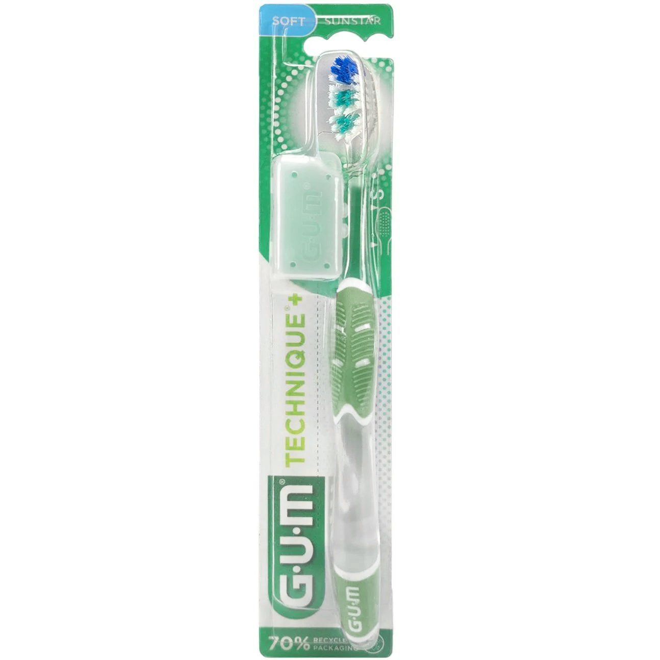 Gum Technique+ Soft Toothbrush Small Χειροκίνητη Οδοντόβουρτσα με Μαλακές Ίνες 1 Τεμάχιο, Κωδ 491 – Πράσινο