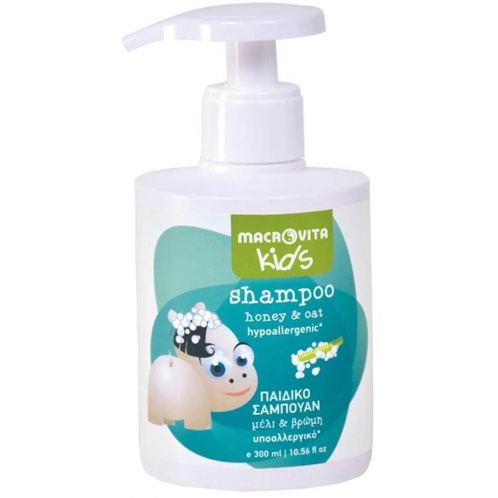 Macrovita Kids With Honey & Oat Shampoo Παιδικό Σαμπουάν με Μέλι & Βρώμη για Λαμπερά, Μεταξένια & Υγιή Μαλλιά 300ml