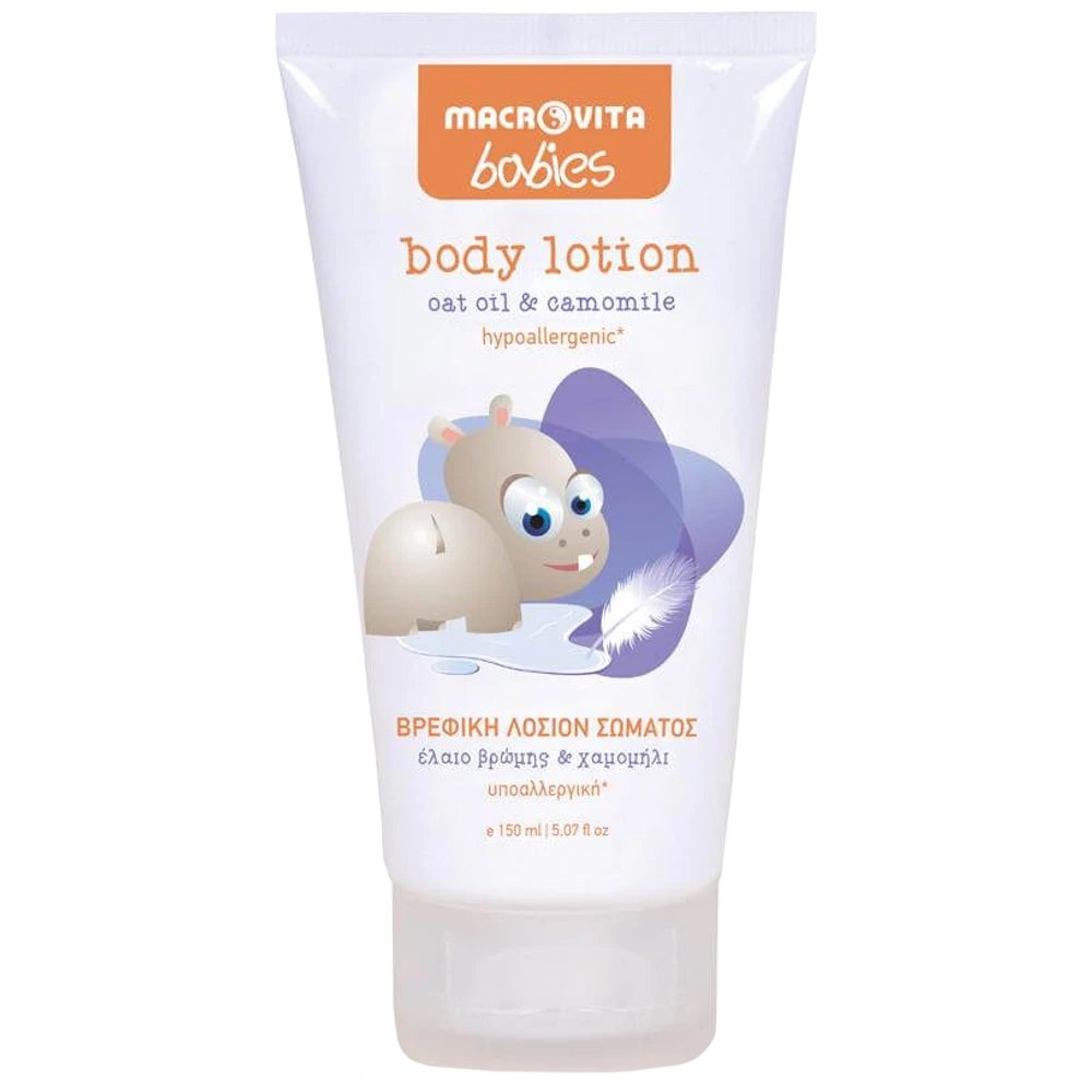 Macrovita Babies Oat Oil & Camomile Body Lotion Βρεφική Ενυδατική Λοσιόν Σώματος με Έλαιο Βρώμης & Χαμομήλι για Δέρμα Απαλό & Ελαστικό 150ml