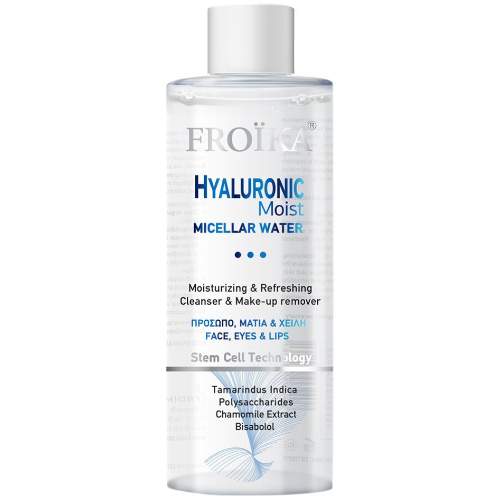Froika Hyaluronic Moisturizing & Refreshing Cleanser & Make-Up Remover Micellar Water Ενυδατικό Νερό Καθαρισμού & Ντεμακιγιάζ Προσώπου & Ματιών με Αναζωογονητική & Τονωτική Δράση 400ml
