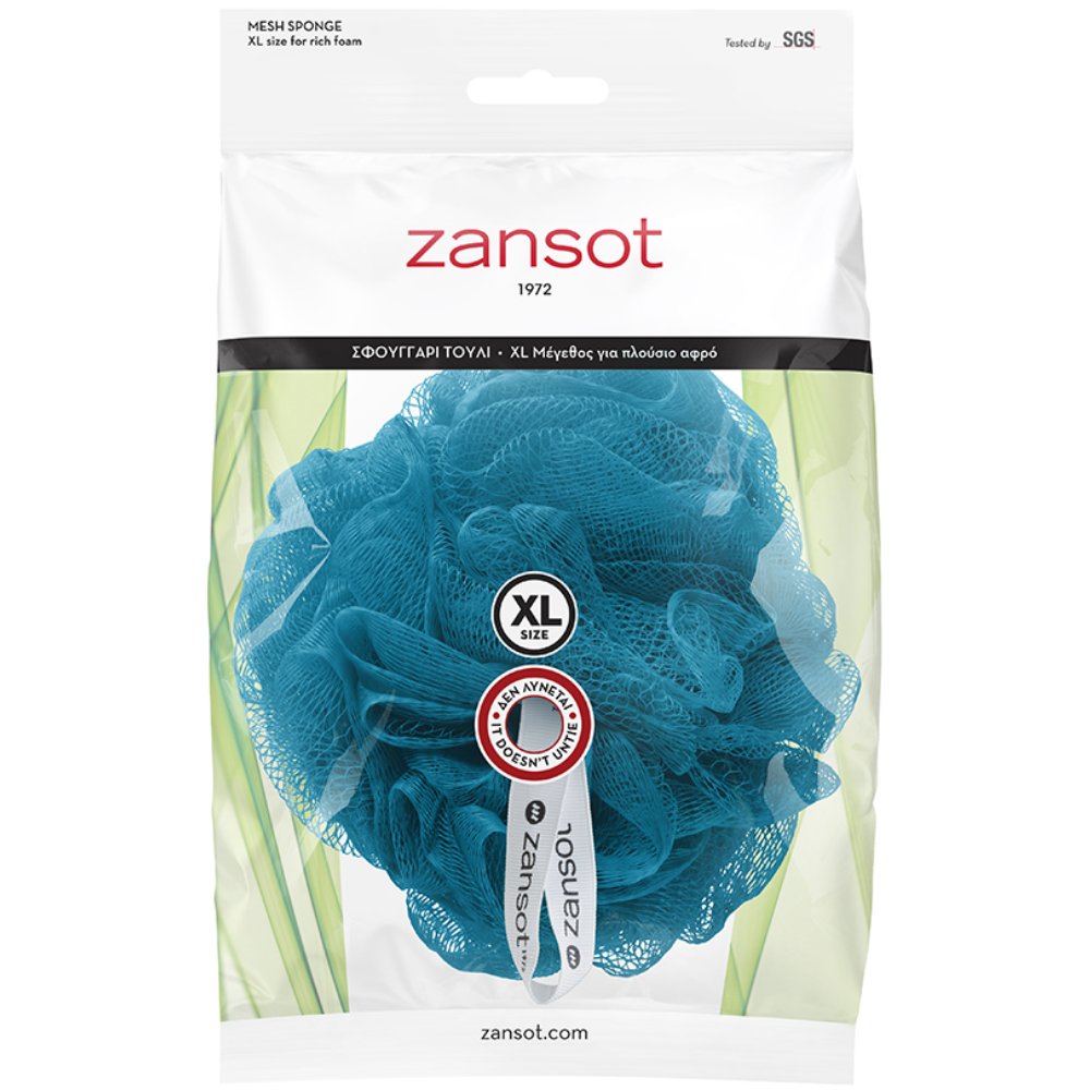 Zansot Mesh Sponge Extra Large Σφουγγάρι Τούλι για Αίσθηση Απαλότητας & Αναζωογόνησης 1 Τεμάχιο - Σμαραγδί