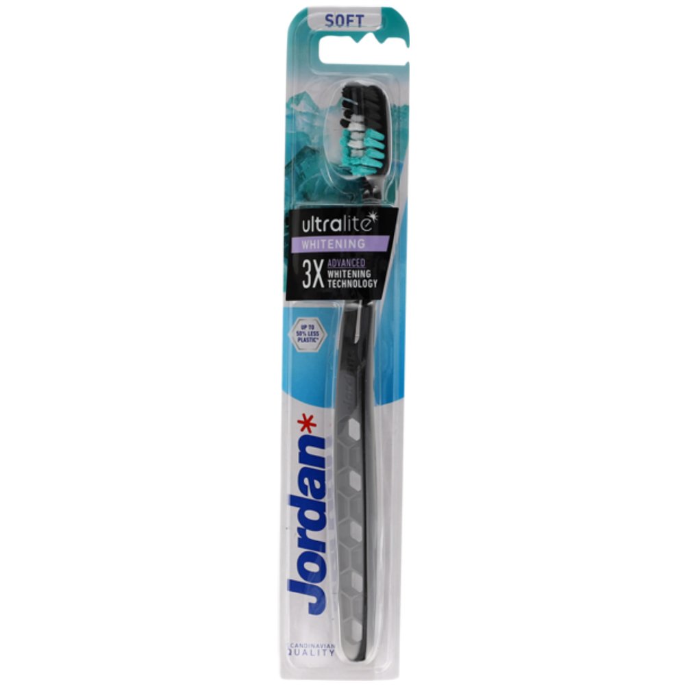 Jordan Ultralite 3x Advanced Whitening Medium Toothbrush Μαλακή Οδοντόβουρτσα για Λεύκανση με Ίνες 1 Τεμάχιο - Μαύρο