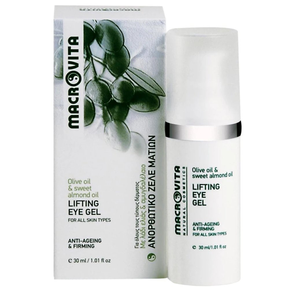 Macrovita Oilive Oil & Sweet Almond Oil Lifting Eye Gel Ενυδατικό & Ανορθωτικό Τζέλ Ματιών με Λάδι Ελιάς & Αμυγδαλέλαιο για Μείωση Ρυτίδων 30ml
