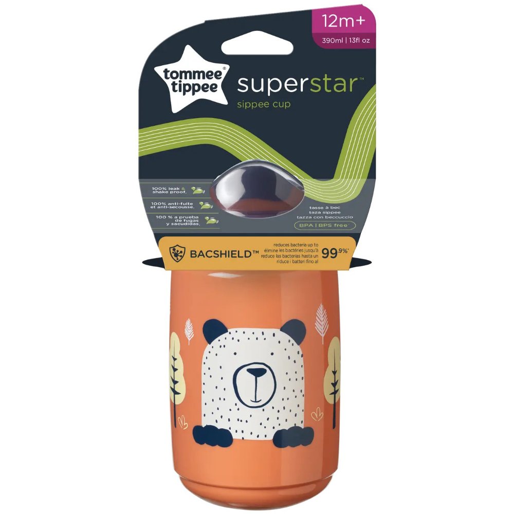 Tommee Tippee SuperStar Bacshield Sippee Cup 12m+ Εκπαιδευτικό Πλαστικό Κύπελλο με Στόμιο Σιλικόνης για Μικρά Παιδιά 390ml