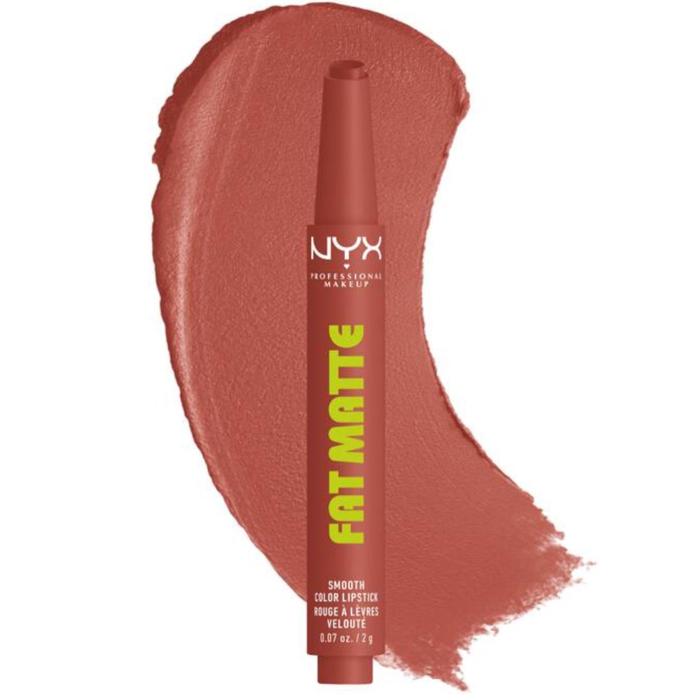 Nyx Professional Makeup Fat Matte Smooth Color Lipstick Ανάλαφρο Ματ Χειλιών με Χρώμα για Απαλό & Λαμπερό Φινίρισμα 1 Τεμάχιο - 04 Rose Robe