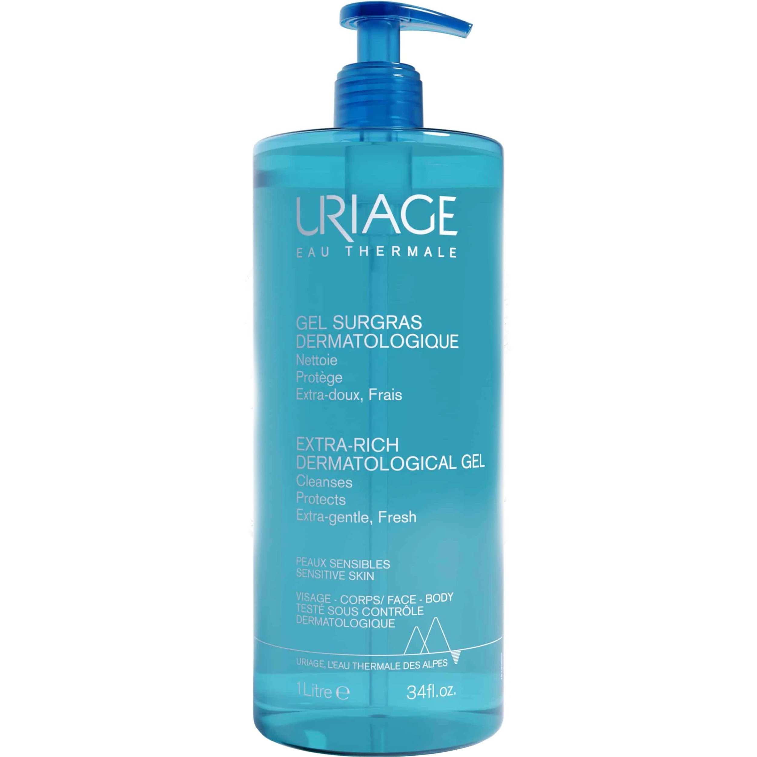 Uriage Uriage Extra Rich Dermatological Gel Ιαματικό Νερό Micellar για Ευαίσθητο Δέρμα Ιδανικό για Πρόσωπο & Μάτια 500ml