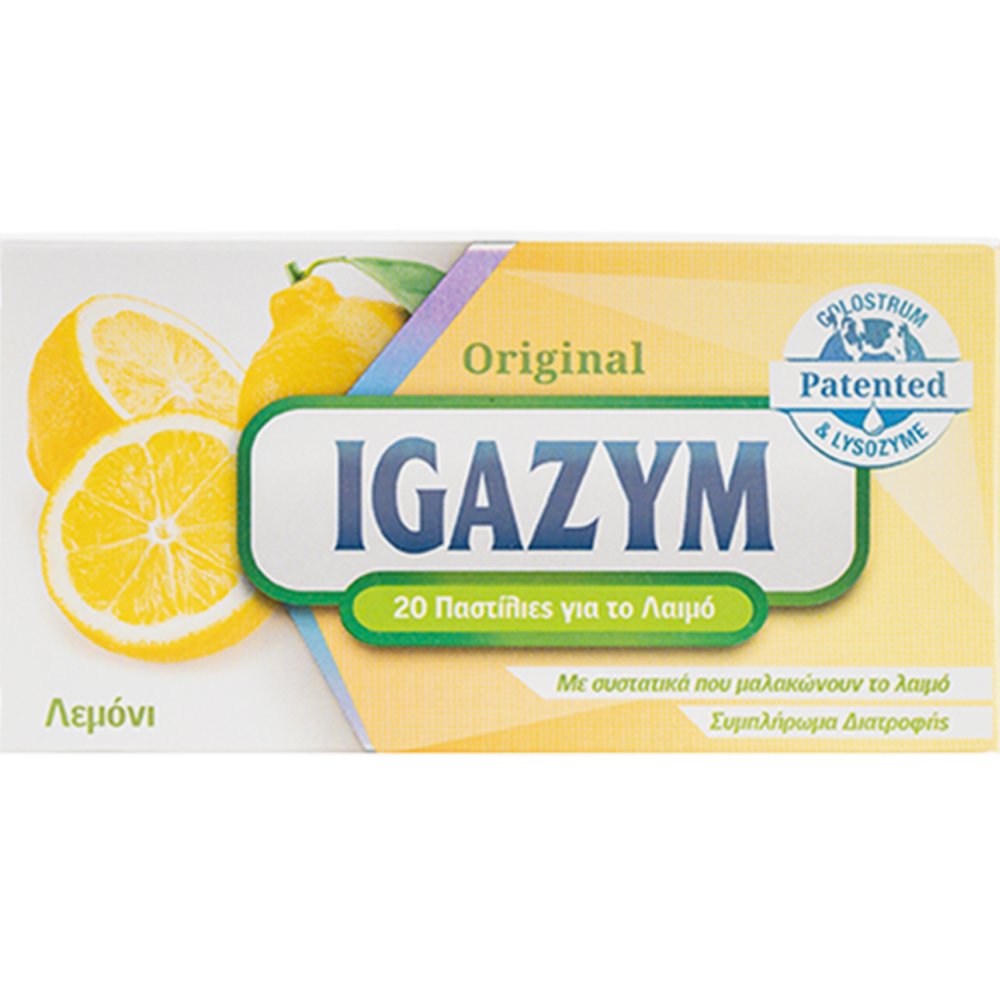 Bulk Igazym Original Lemon Συμπλήρωμα Διατροφής με Πρωτόγαλα & Ασπράδι Αυγού που Μαλακώνουν & Καταπραΰνουν τον Λαιμό Συμβάλλοντας στην Καλή Λειτουργία του Ανοσοποιητικού με Γεύση Λεμόνι 20 Pastilles