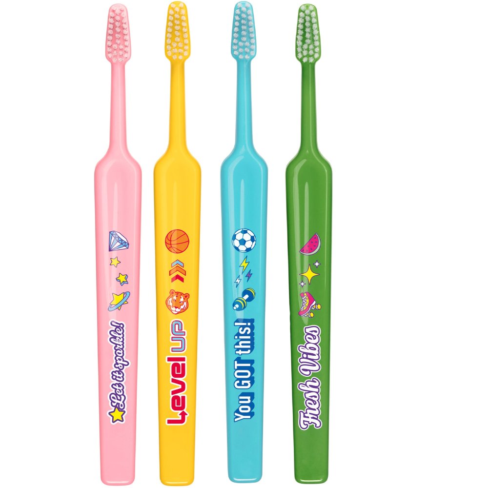 TePe Kids Extra Soft Toothbrush 6+ Years Παιδικές Οδοντόβουρτσες με Πολύ Μαλακές Ίνες & Ευχάριστα Σχέδια 4 Τεμάχια - Multicolor 3