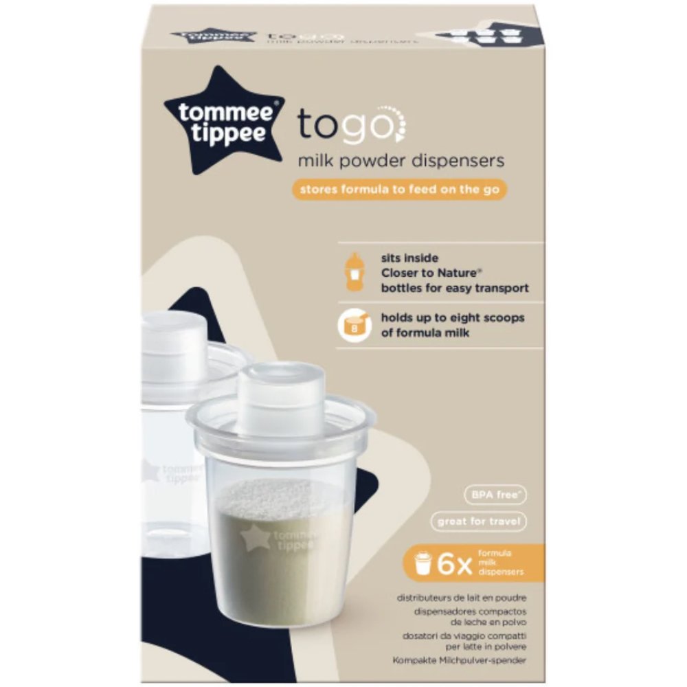 Tommee Tippee Stores Formula To Feed On The Go Milk Powder Dispensers Πρακτικά Δοχεία Αποθήκευσης Σκόνης Φόρμουλα Γάλακτος 6 Τεμάχια