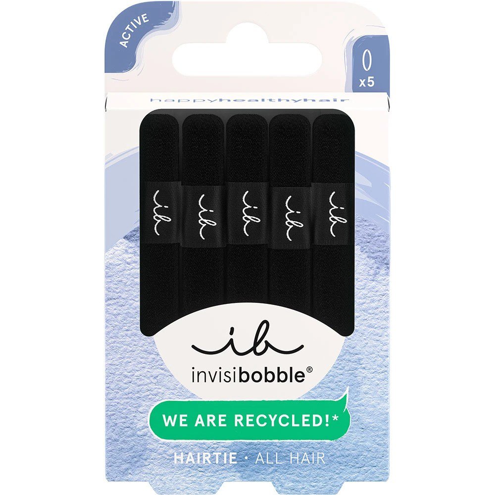 Invisibobble Ecotie Hair Tie Black Λαστιχάκια Μαλλιών για Κράτημα με Λιγότερα Σημάδια, Λιγότερο Πόνο & Φθορά 5 Τεμάχια