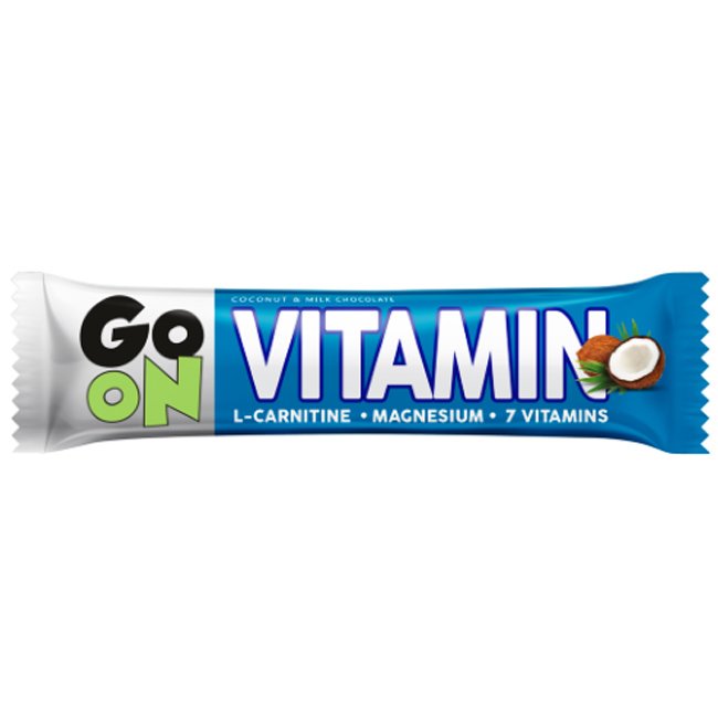 Go On Vitamin Bar Coconut & Milk Chocolate Μπάρα Καρύδας με Επικάλυψη Σοκολάτας Γάλακτος 50g