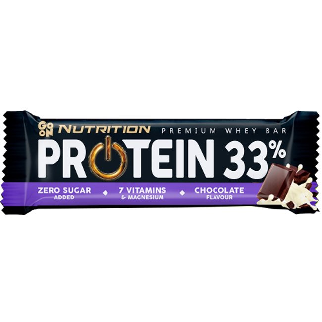 Go On Nutrition Premium Whey Protein 33% Bar with Chocolate Flavour Μπάρα Πρωτεΐνης με Γεύση Σοκολάτας 50g