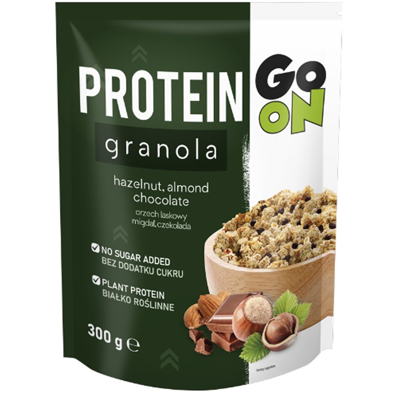 Go On Protein Granola Hazelnut, Almond & Chocolate Νιφάδες Δημητριακών με Σοκολάτα & Ξηρούς Καρπούς Χωρίς Προσθήκη Ζάχαρης 300g