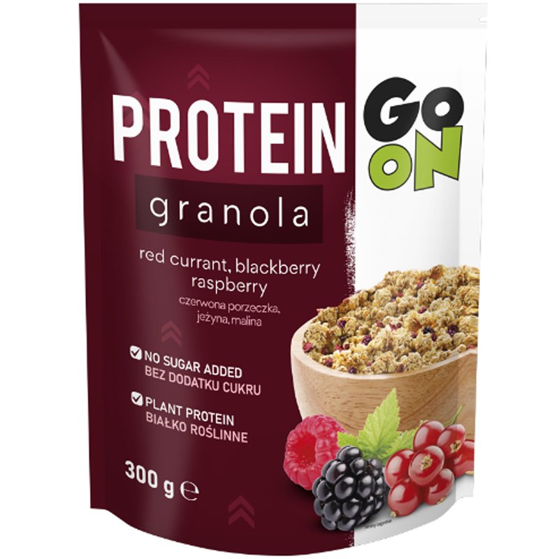 Go On Protein Granola Red Currant, Blackberry & Raspberry Νιφάδες Δημητριακών με Αποξηραμένα Φρούτα Χωρίς Ζάχαρη 300g