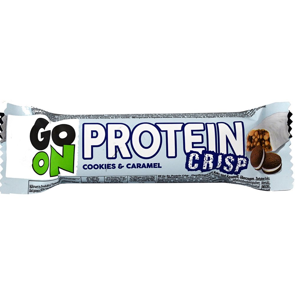 Go On Nutrition Go On Nutrition Crisp Protein Bar Cookies & Caramel Τραγανή Μπάρα Πρωτεΐνης με Δημητριακά & Γεύση Μπισκότο & Καραμέλα 50g