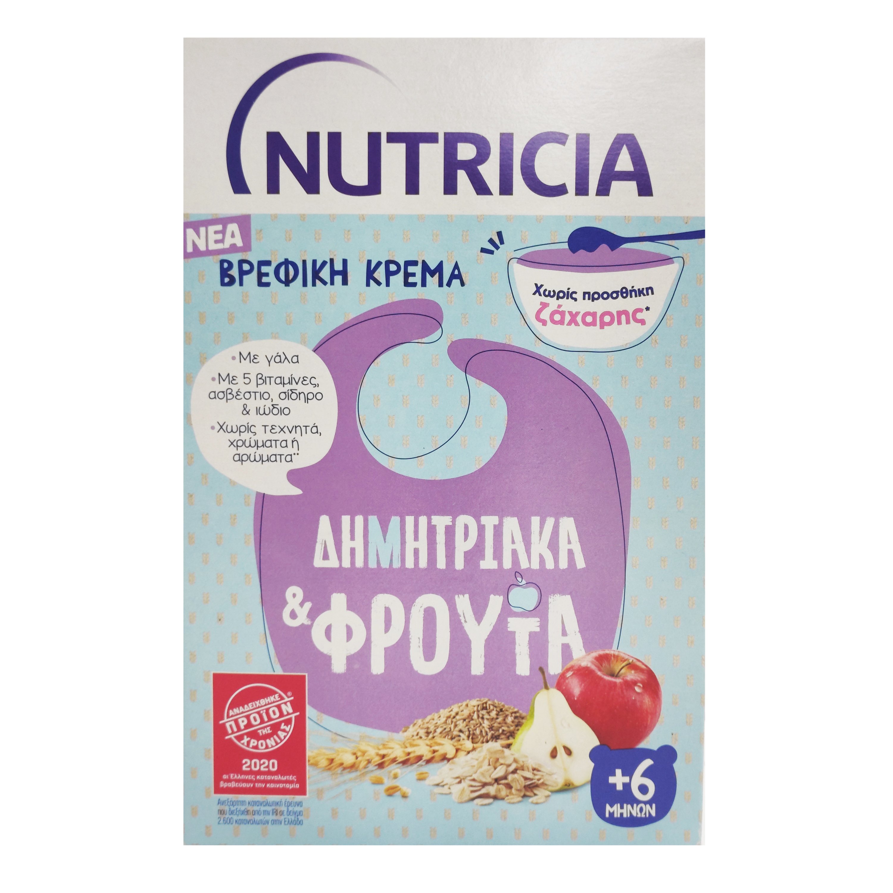Nutricia Βρεφική Κρέμα Δημητριακά & Φρούτα από τον 6ο Μήνα 250gr