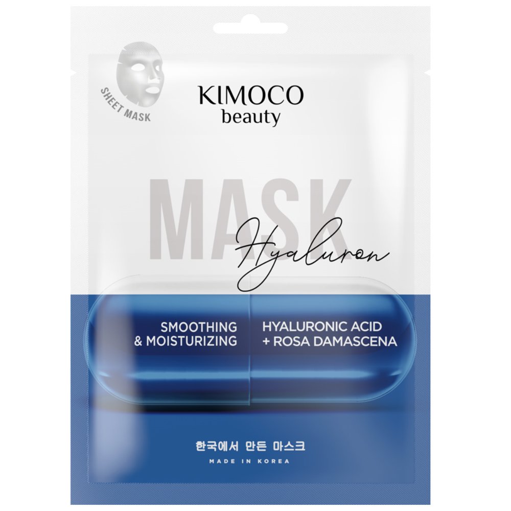 Kimoco Kimoco Beauty Smoothing & Moisturizing Hyaluronic Acid & Rosa Damascena Face Mask Ενυδατική Μάσκα Προσώπου με Κολλοειδή Υαλουρονικό & Άνθη Ρόδων Δαμασκού 23ml