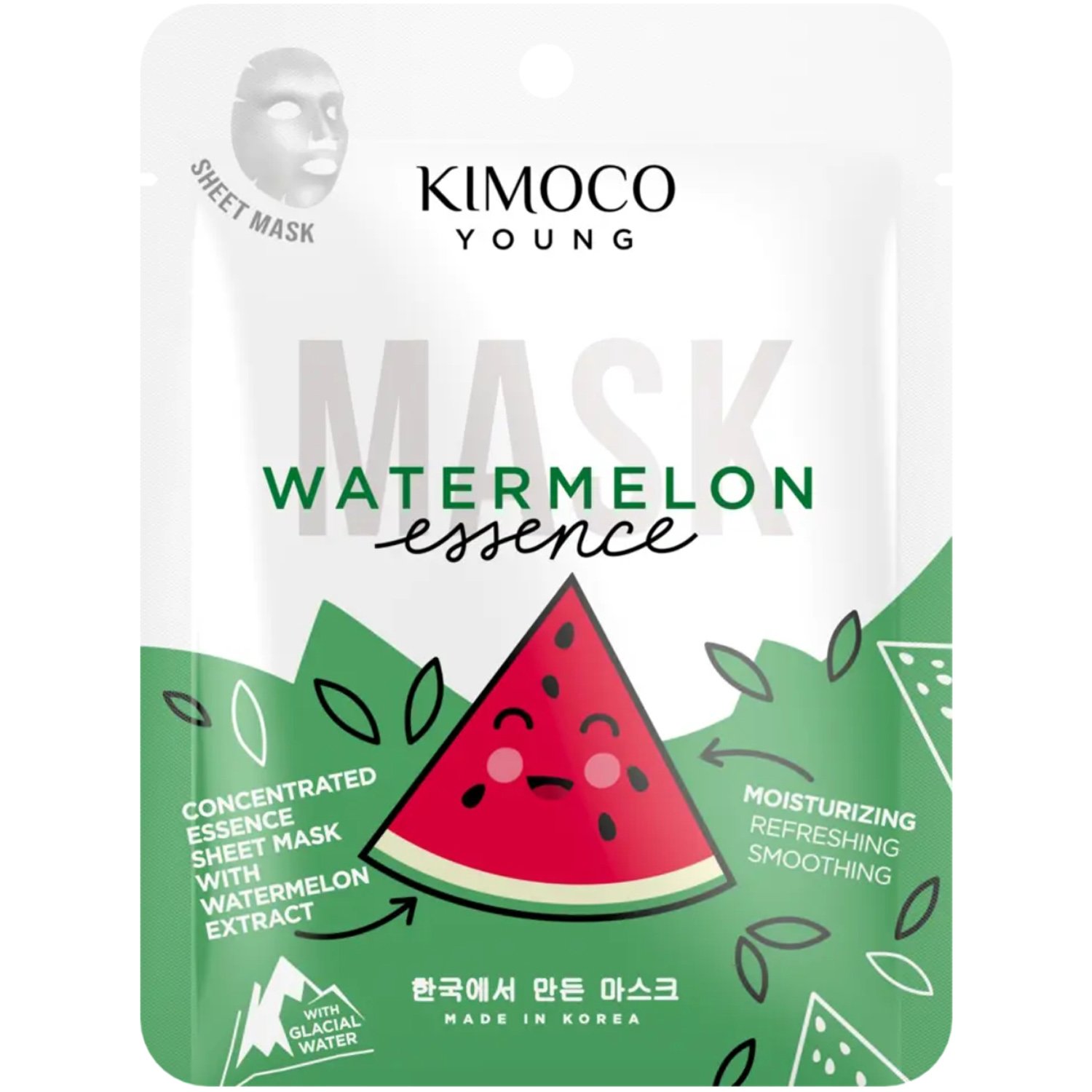 Kimoco Kimoco Young Watermelon Essence Sheet Mask Ενυδατική Μάσκα Προσώπου με Εκχύλισμα Καρπουζιού & Κρυστάλλινο Νερό 25ml