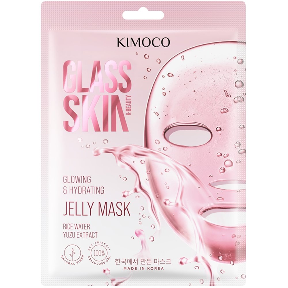 Kimoco Kimoco Glass Skin Brightening & Moisturizing Sheet-Jelly Face Mask Μάσκα Προσώπου με Νερό Ρυζιού, Βήτα Γλυκάνη & Εκχύλισμα Yuzu για Λάμψη & Ενυδάτωση 23ml