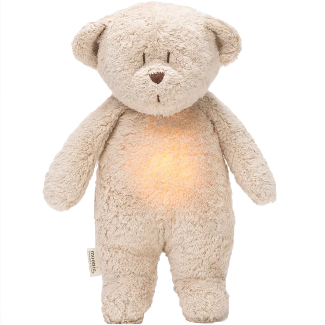 Moonie The Ultimate 8 in 1 Baby Sleep Aid Κωδ M-MSA2 Επαναφορτιζόμενο Βοήθημα Ύπνου με Ηχογράφηση & Αισθητήρα Κλάματος από Οργανικό Βαμβάκι 1 Τεμάχιο - Sand Bear