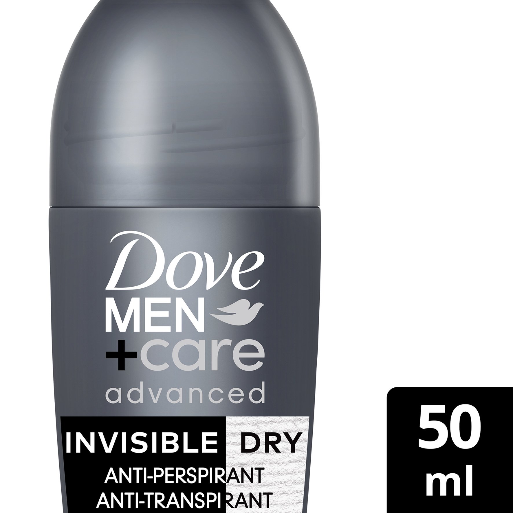 Dove Men+ Care Advanced Deo Roll On Invisible Dry 72h Αποσμητικό Κατά των Κηλίδων & των Λεκέδων που Χαρίζει Προστασία από τον Ιδρώτα έως & 72 Ώρες 1 Τεμάχιο
