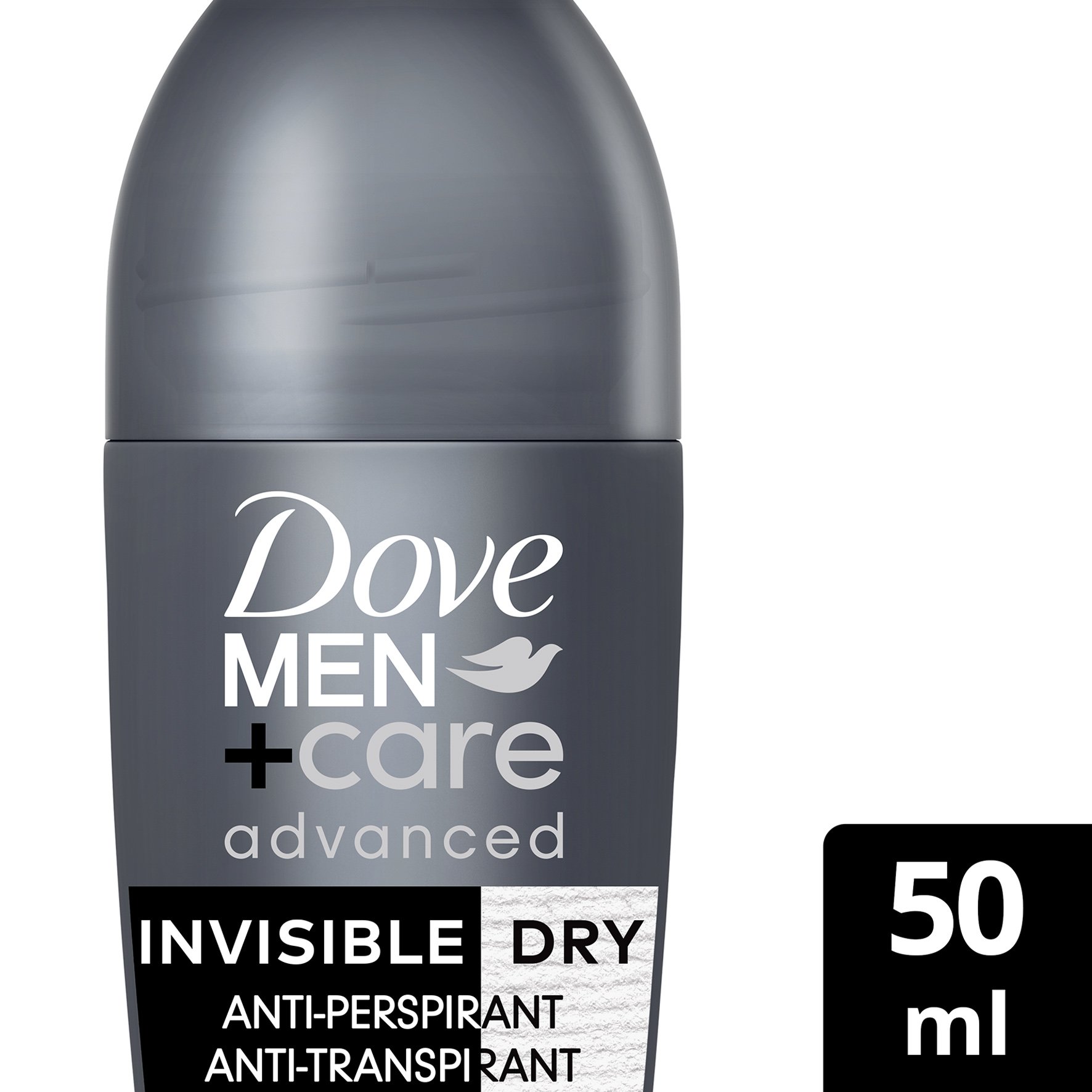 Dove Men+ Care Advanced Deo Roll On Invisible Dry 72h Αποσμητικό Κατά των Κηλίδων & των Λεκέδων που Χαρίζει Προστασία από τον Ιδρώτα έως & 72 Ώρες 1 Τεμάχιο
