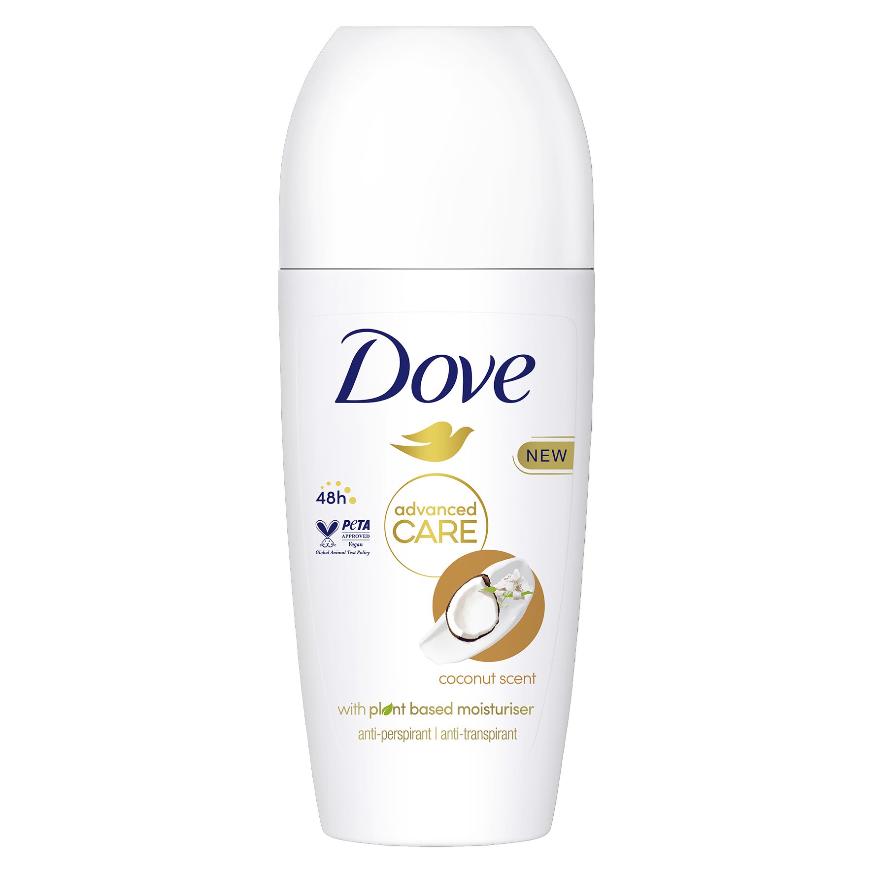 Dove Roll-On Advanced Care 48h Coconut Αποσμητικό με Αντιιδρωτική Προστασία που Διαρκεί Έως & 48 Ώρες με Άρωμα Καρύδα 50ml
