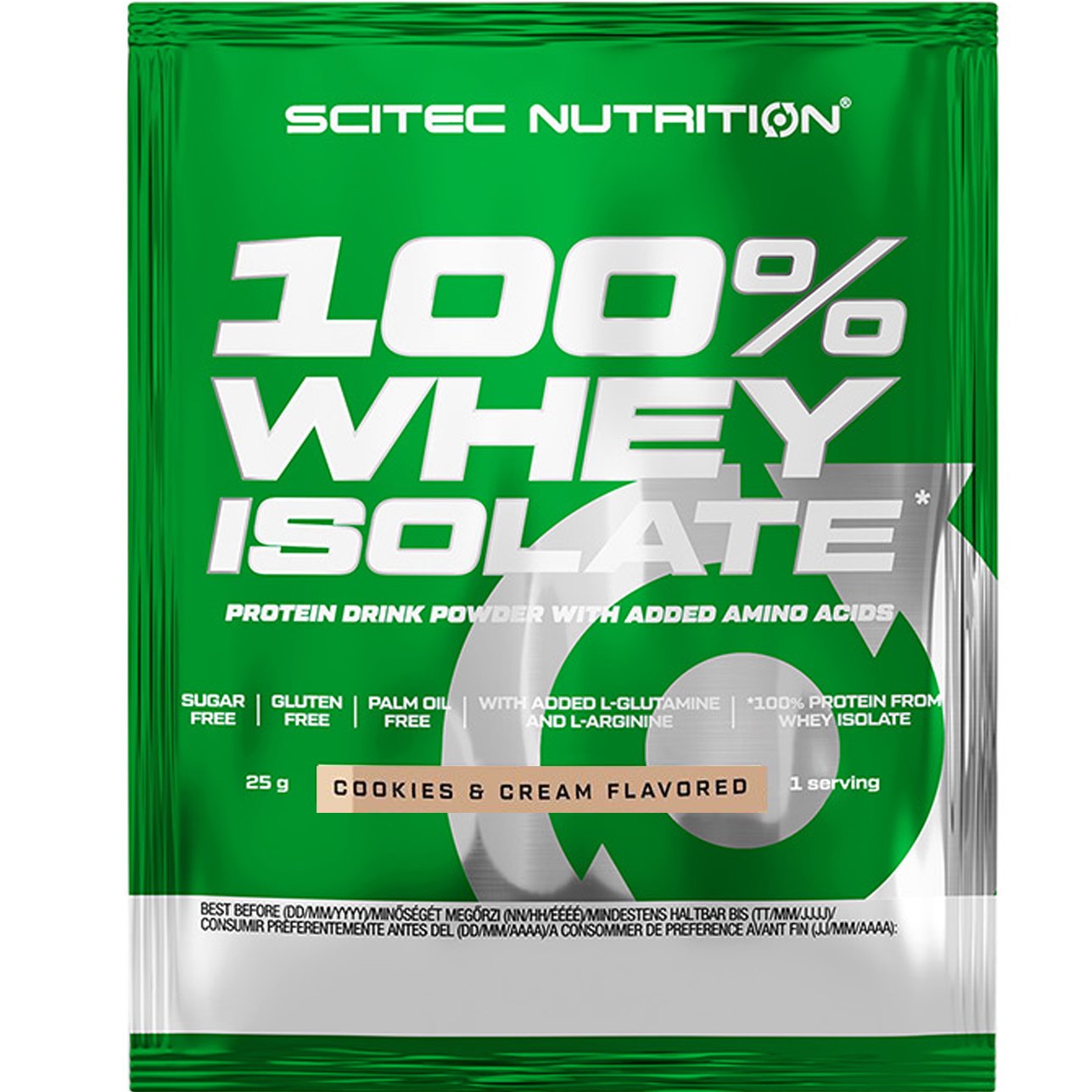 Scitec Nutrition 100% Whey Isolate Protein Συμπλήρωμα Διατροφής με 100% Υδρολυμένη Πρωτεΐνη Ορού Γάλακτος & Προσθήκη Αμινοξέων 25g – Cookies & Cream Flavored