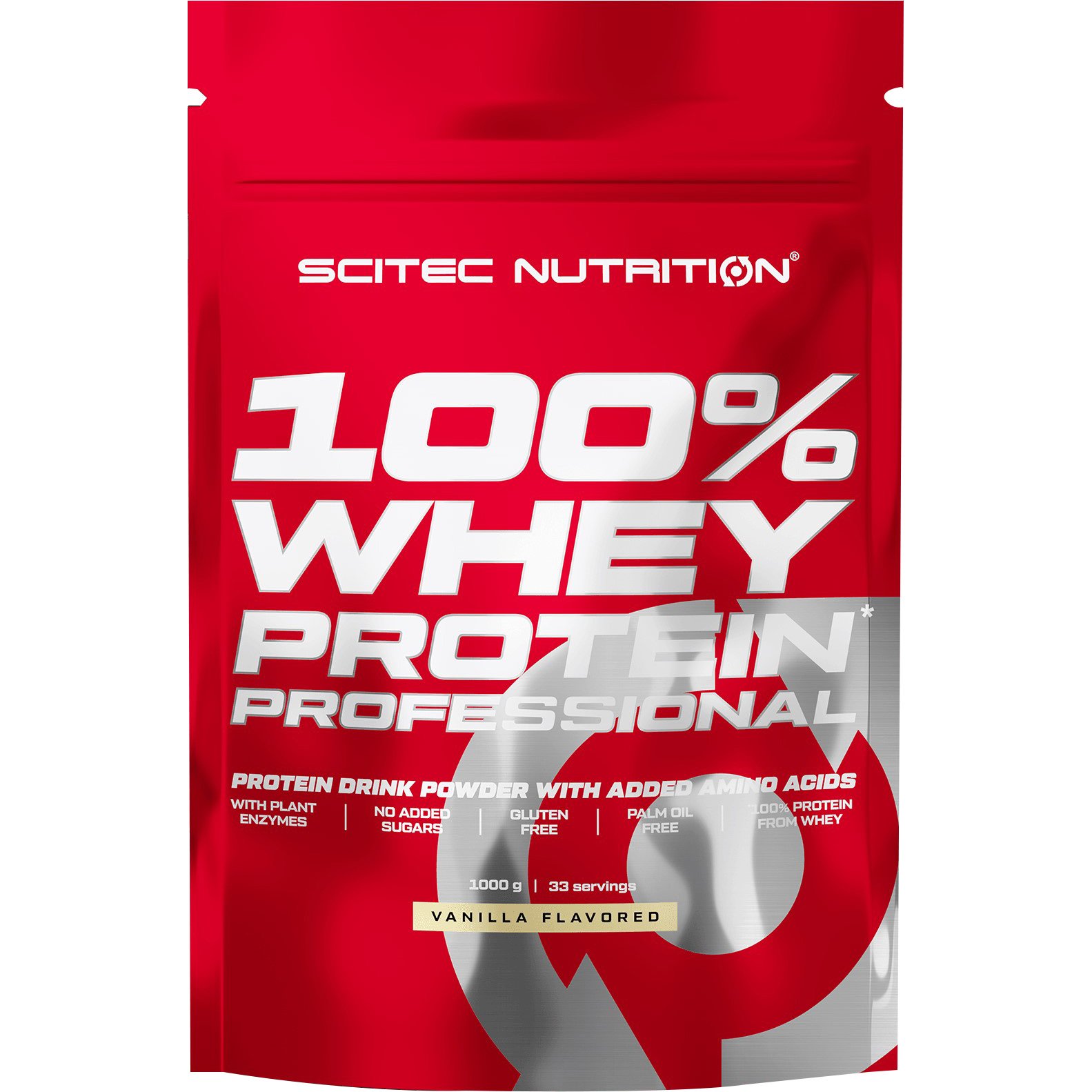 Scitec Nutrition Scitec Nutrition 100% Whey Protein Professional Συμπλήρωμα Διατροφής με Καθαρή Πρωτεΐνη Ορού Γάλακτος Εμπλουτισμένη με Αμινοξέα 1000g- Vanilla