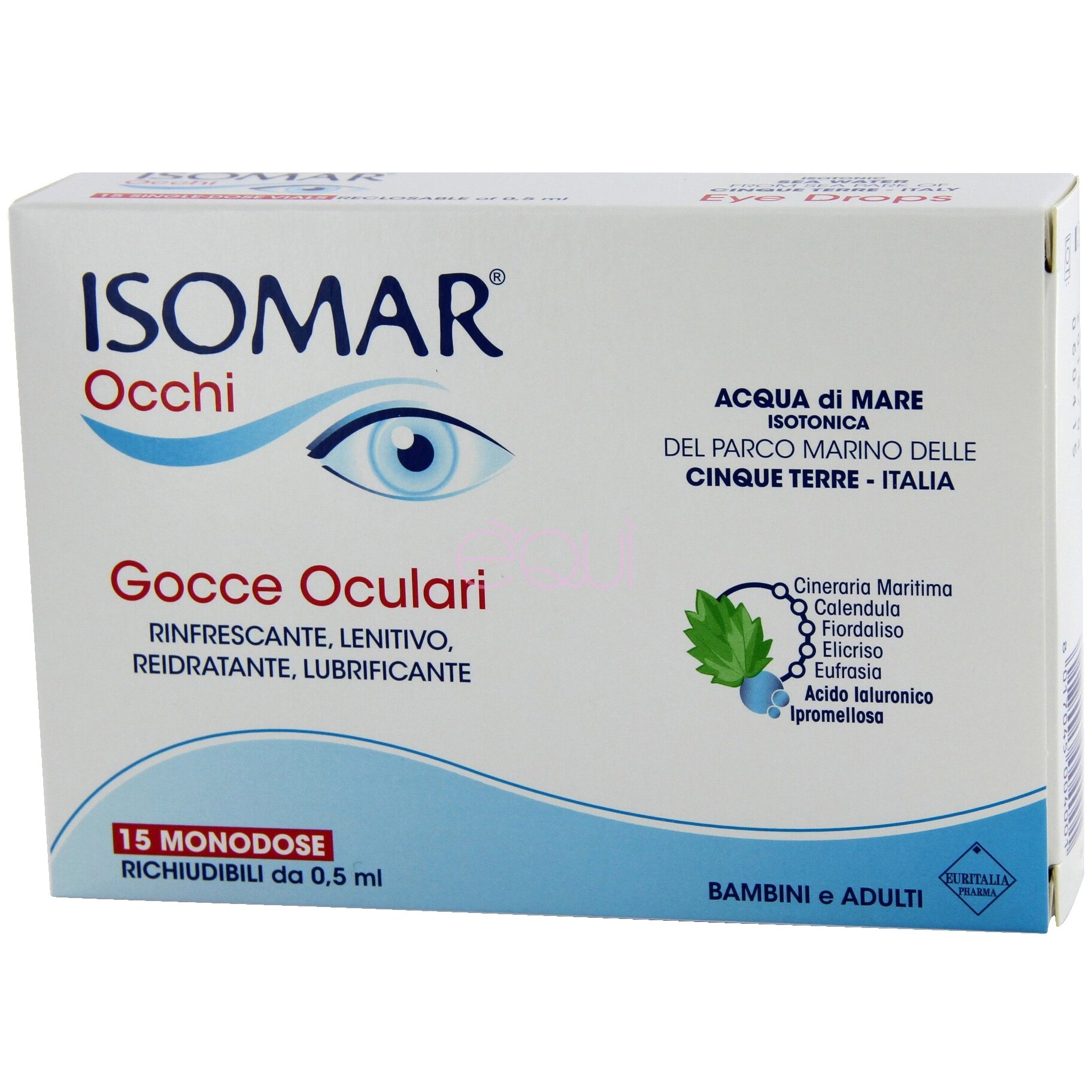 Isomar Eyes Οφθαλμικές Σταγόνες Υποκατάστατο Δακρύων,Ανακουφίζει,Ενυδατώνει,Λιπαίνει τους Οφθαλμικούς Ιστούς Μονοδόσεις 15 x 5ml