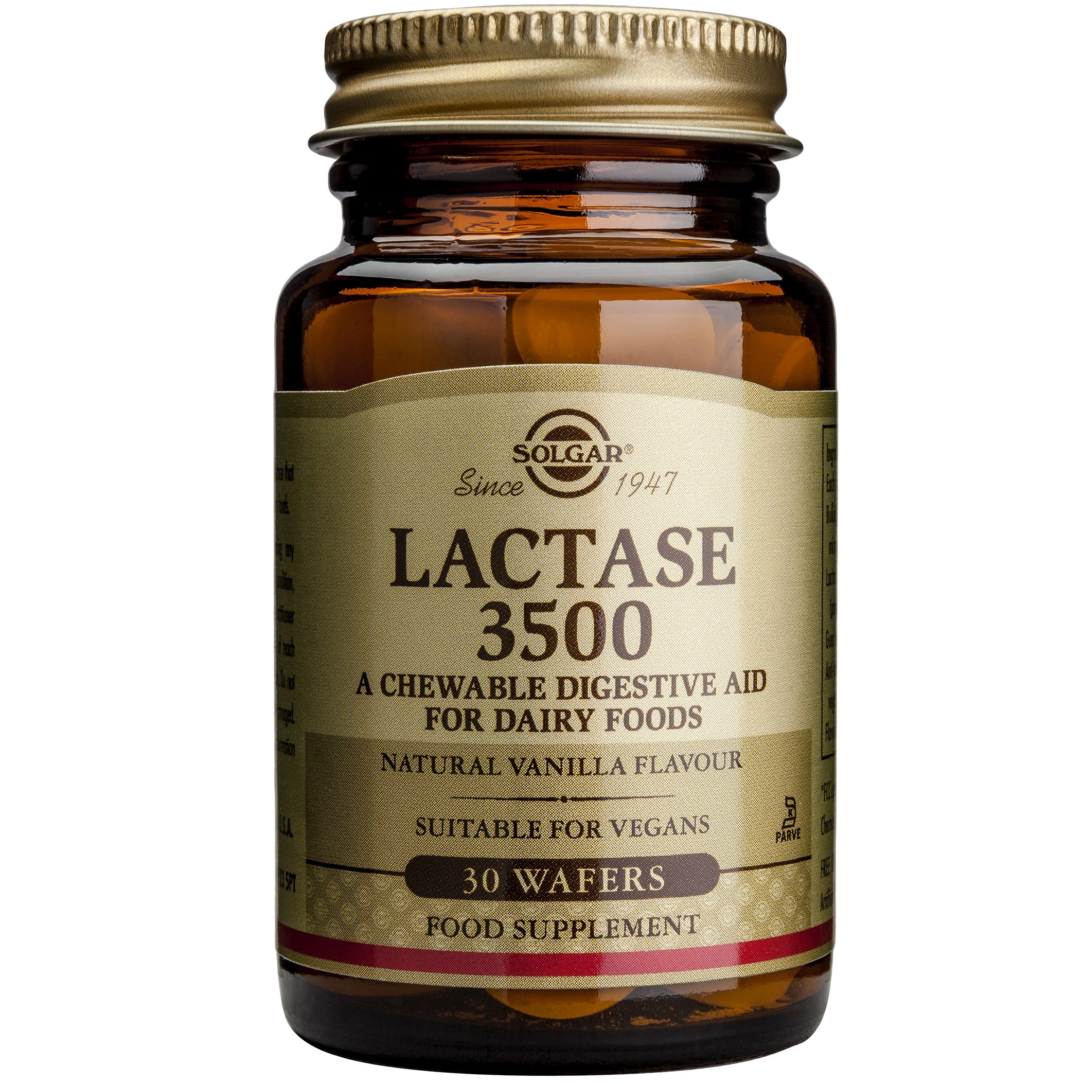 Solgar Lactase “3500” Συμπλήρωμα Διατροφής που Βοηθά στη Πέψη των Γαλακτοκομικών Προιόντων 30 Wafers