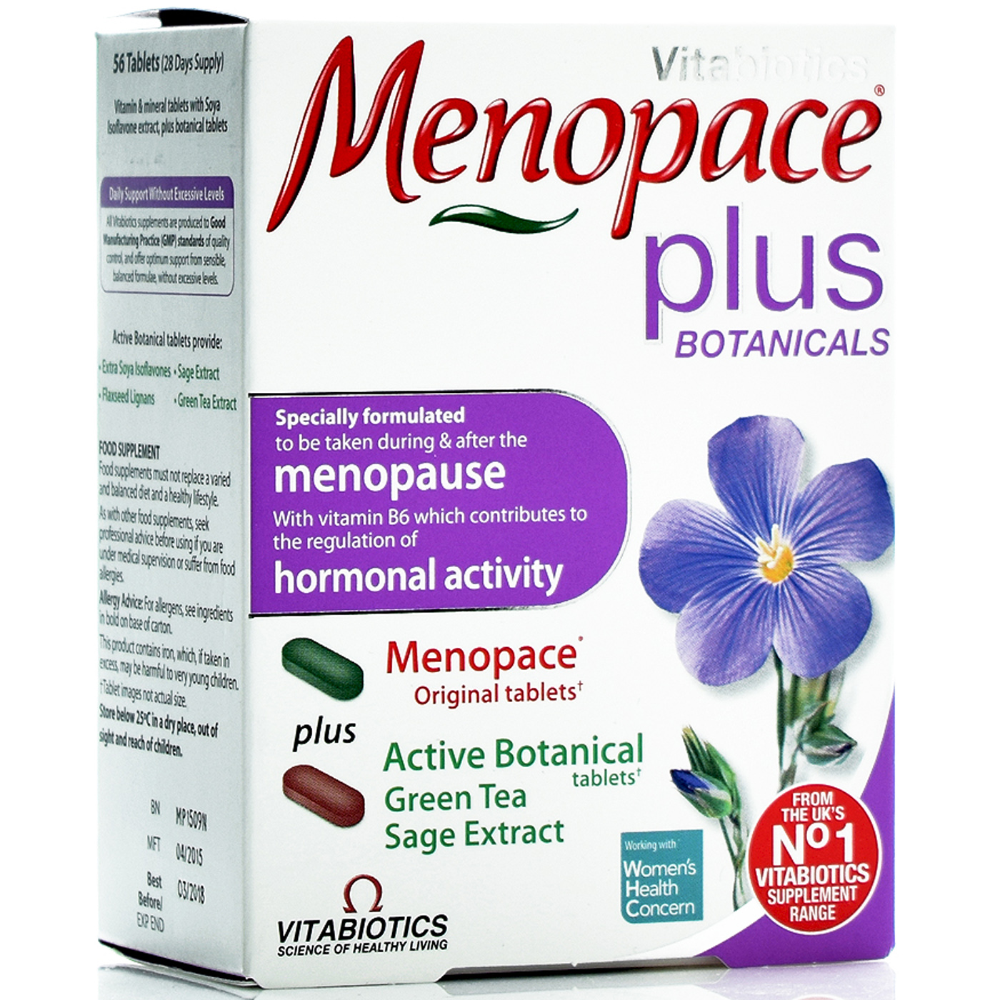 Vitabiotics Menopace Plus Ταμπλέτες Βοτάνων Με Φυτοοιστρογόνα 56tabs